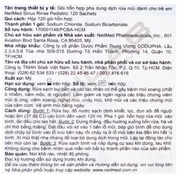 Bột pha rửa mũi trẻ em Neilmed Sinus Rinse Kids (120 gói) dùng cho trẻ từ 4 đến 10 tuổi