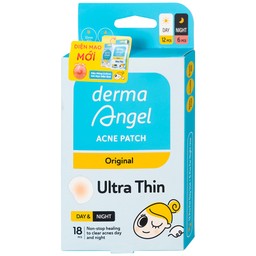 Miếng dán mụn ban ngày và đêm Derma Angel (12Đ + 6N miếng) hút mụn, làm lành vết thương sau mụn 
