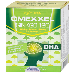 Viên uống Omexxel Ginkgo 120 tăng cường tuần hoàn máu não, tốt cho tim mạch (2 vỉ x 15 viên)