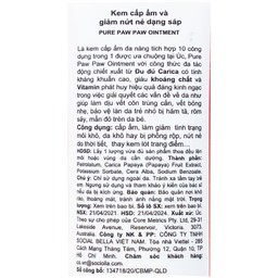 Kem bôi làm dịu da, vết cắn côn trùng Pure Paw Paw Ointment chiết xuất đu đủ 25g