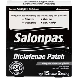 Cao dán Salonpas Diclofenac Patch Hisamitsu giảm đau, kháng viêm đau cơ, đau vai (15 gói x 2 miếng)