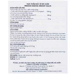 Viên uống hỗ trợ tốt cho não bộ Premium Omexxel Memory Health (60 viên)