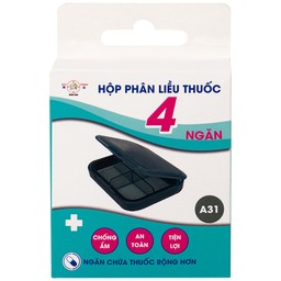 Hộp phân liều thuốc 4 ngăn A31 Duy Thành (màu xanh)