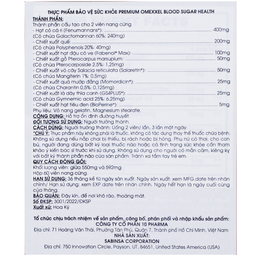 Viên uống hỗ trợ ổn định đường huyết Premium Omexxel Blood Sugar Health (60 viên)