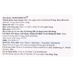 Viên ngậm Dorithricin Hyphens (20 viên) hỗ trợ điều trị các triệu chứng nhiễm khuẩn miệng, họng 