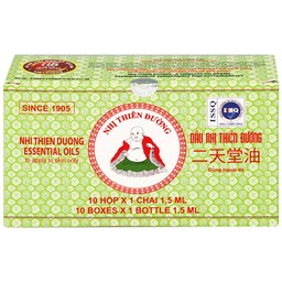 Dầu gió Nhị Thiên Đường 1.5ml dùng khi cảm mạo phong hàn, sổ mũi, chóng mặt, nhức đầu, say tàu xe