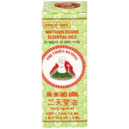 Dầu gió Nhị Thiên Đường 1.5ml dùng khi cảm mạo phong hàn, sổ mũi, chóng mặt, nhức đầu, say tàu xe