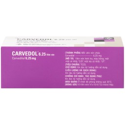 Thuốc Carvedol 6.25 United điều trị tăng huyết áp, bệnh mạch vành (10 vỉ x 10 viên)