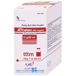 Dung dịch tiêm truyền A.T Cetam 200mg/ml An Thiên điều trị triệu chứng của hội chứng tâm thần (60ml)