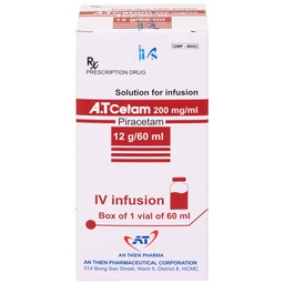 Dung dịch tiêm truyền A.T Cetam 200mg/ml An Thiên điều trị triệu chứng của hội chứng tâm thần (60ml)
