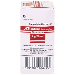 Dung dịch tiêm truyền A.T Cetam 200mg/ml An Thiên điều trị triệu chứng của hội chứng tâm thần (60ml)