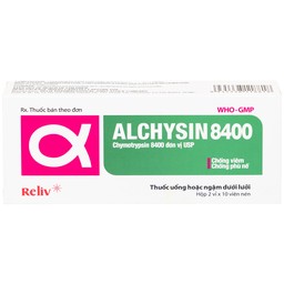 Thuốc Alchysin 8400 Reliv điều trị các trường hợp phù nề sau chấn thương (2 vỉ x 10 viên)