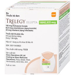 Thuốc bột hít phân liều Trelegy Ellipta GSK điều trị bệnh phổi tắc nghẽn mãn tính (30 liều hít)