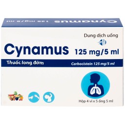 Dung dịch uống Cynamus 125mg/5ml CPC1HN dùng khi ho có đàm, tăng tiết nhiều đàm (4 vỉ x 5 ống)