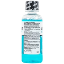 Nước súc miệng Listerine Cool Mint bảo vệ khoang miệng suốt 24h khỏi vi khuẩn hôi miệng, mảng bám, viêm mướu (100ml)