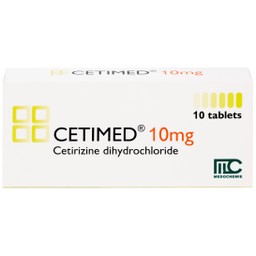 Thuốc Cetimed 10mg Medochemie điều trị triệu chứng viêm mũi dị ứng (1 vỉ x 10 viên)