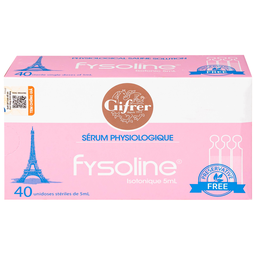 Nước muối sinh lý Fysoline Isotonique đẳng trương (40 ống x 5ml) giúp vệ sinh mắt mũi hàng ngày