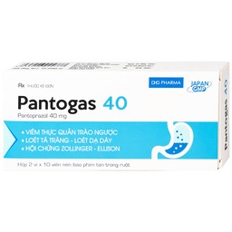 Thuốc Pantogas 40 DHG điều trị viêm thực quản trào ngược (2 vỉ x 10 viên)