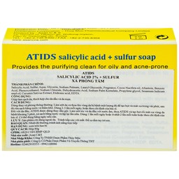 Xà phòng giảm mụn lưng Atids Salicylic Acid 2% + sulfur 80g