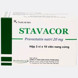 Thuốc Stavacor 20mg Herabiopharm điều trị tăng cholesterol máu (3 vỉ x 10 viên)
