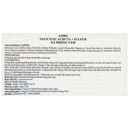 Xà phòng giảm mụn lưng Atids Salicylic Acid 2% + sulfur 80g