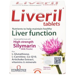 Viên uống hỗ trợ tăng cường chức năng gan Liveril Vitabiotics (5 vỉ x 6 viên)