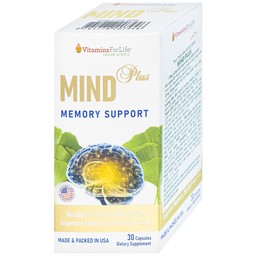 Viên uống hỗ trợ tăng tuần hoàn não, cải thiện trí nhớ Mind Plus Vitamins For Life (30 viên)