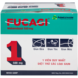 Thuốc Fucagi 500mg Agimexpharm điều trị nhiễm một hoặc nhiều loại giun đường ruột (1 viên)