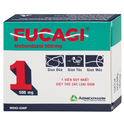 Thuốc Fucagi 500mg Agimexpharm điều trị nhiễm một hoặc nhiều loại giun đường ruột (1 viên)