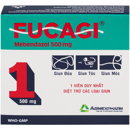Thuốc Fucagi 500mg Agimexpharm điều trị nhiễm một hoặc nhiều loại giun đường ruột (1 viên)