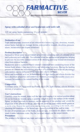 Xịt phủ vết thương, vết bỏng Farmactive Silver Spray 125ml giúp bảo vệ làm lành vết thương
