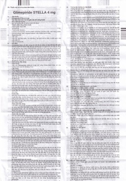 Thuốc Glimepiride 4mg Stella Pharm giảm đường huyết cho bệnh đái tháo đường típ 2 (6 vỉ x 10 viên)