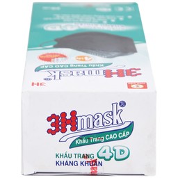 Khẩu trang 4 lớp Vĩnh Tiến 4D 3Hmask màu đen (20 cái) ngăn khói bụi, vi khuẩn