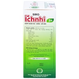 Siro Ích nhi 3+ Nam Dược giúp giảm ho, đờm, sổ mũi (90ml)