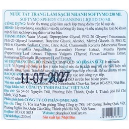 Nước tẩy trang Softymo Speedy Cleansing Liquid Kosé làm sạch nhanh lớp trang điểm trên da (230ml)