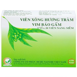 Viên Xông Hương Tràm Vim Báo Gấm điều trị cảm cúm, sát trùng mũi (2 vỉ x 20 viên) 