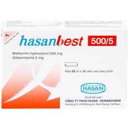 Thuốc Hasanbest 500/5 Hasan điều trị đái tháo đường típ 2 (2 vỉ x 15 viên)