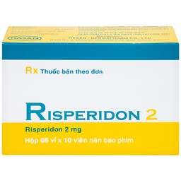 Thuốc Risperidon 2 Hasan điều trị bệnh tâm thần phân liệt (5 vỉ x 10 viên) 