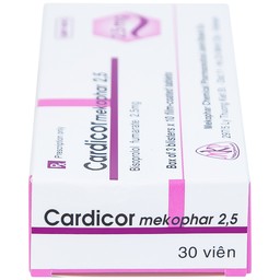 Thuốc Cardicor Mekophar 2.5 điều trị tăng huyết áp, đau thắt ngực (3 vỉ x 10 viên)