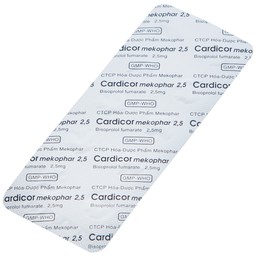 Thuốc Cardicor Mekophar 2.5 điều trị tăng huyết áp, đau thắt ngực (3 vỉ x 10 viên)
