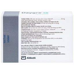 Thuốc Daygra 50 Abbott điều trị rối loạn cương dương (4 viên)