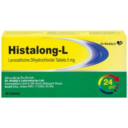 Thuốc Histalong - L 5mg Dr. Reddy điều trị triệu chứng viêm mũi dị ứng (2 vỉ x 10 viên)