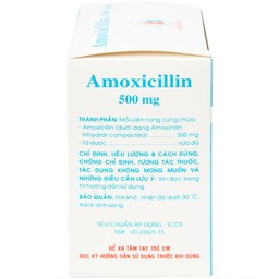 Thuốc Amoxicillin 500mg Domesco điều trị nhiễm khuẩn (10 vỉ x 10 viên)