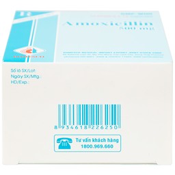 Thuốc Amoxicillin 500mg Domesco điều trị nhiễm khuẩn (10 vỉ x 10 viên)