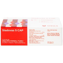 Thuốc Stadovas 5 CAP Stella điều trị tăng huyết áp, đau thắt ngực mạn tính ổn định (3 vỉ x 10 viên)