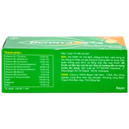 Viên sủi Berocca Bayer bổ sung vitamin và khoáng chất (10 viên)