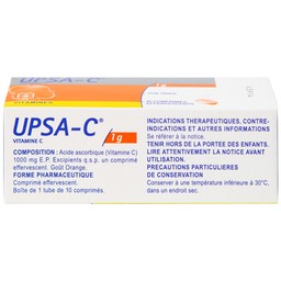 Viên sủi UPSA-C UPSA SAS hỗ trợ điều trị tình trạng thiếu hụt vitamin C (10 viên)