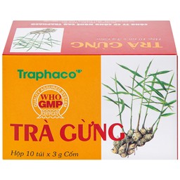 Trà Gừng Traphaco điều trị đau bụng do lạnh, đầy trướng, không tiêu (10 gói x 3g)