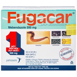Thuốc Fugacar Janssen không vị điều trị nhiễm một hoặc nhiều loại giun đường ruột (1 viên)