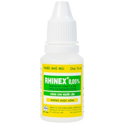 Thuốc nhỏ mũi Rhinex 0.05% Uphace giảm sung huyết, viêm xoang, viêm mũi dị ứng (15ml)